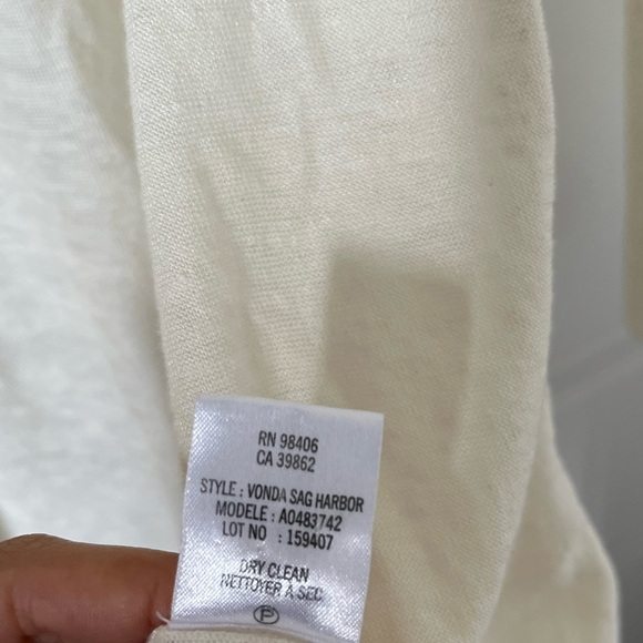 Theory Cream Linen/Viscose Lightweight Cardigan - Picture 4 of 8